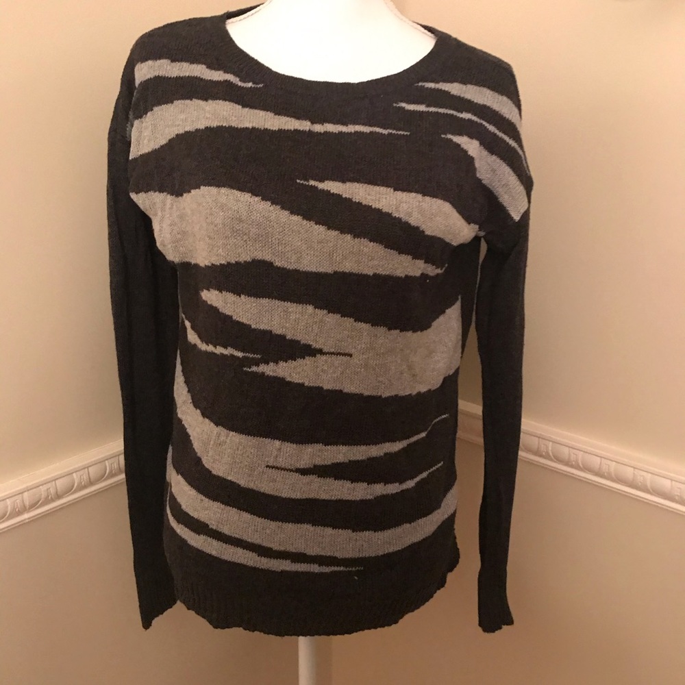 Light weight, charcoal and light grey sweater